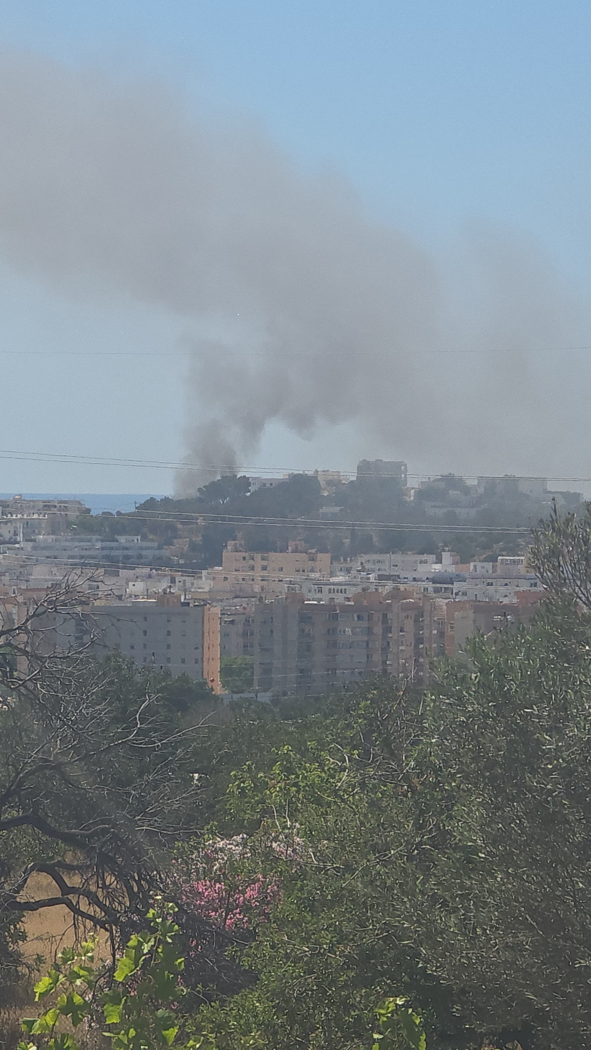 Vista de la zona del incendio