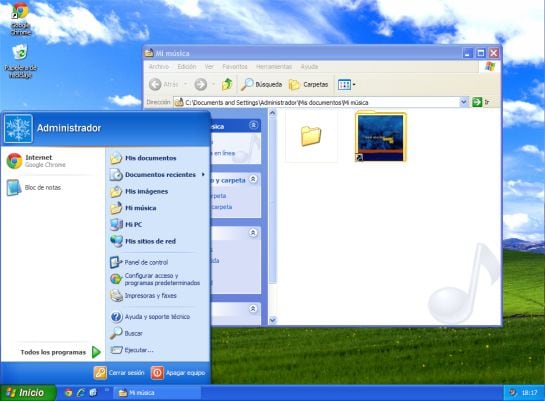 Captura de imagen de Windows XP (imagen de archivo)