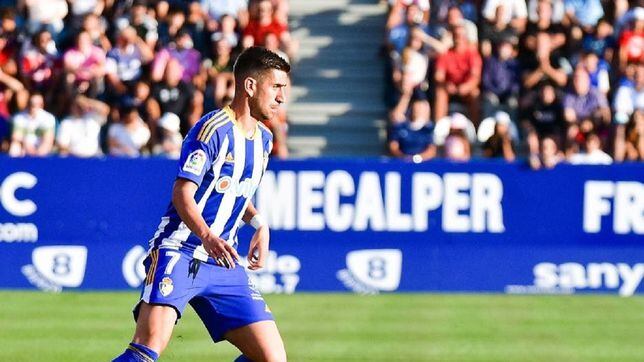 Dani Ojeda, durante un partido con la Ponferradina