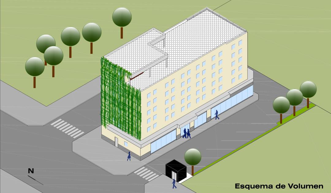 Infografía del próximo hotel en el Polígono Ibarzaharra