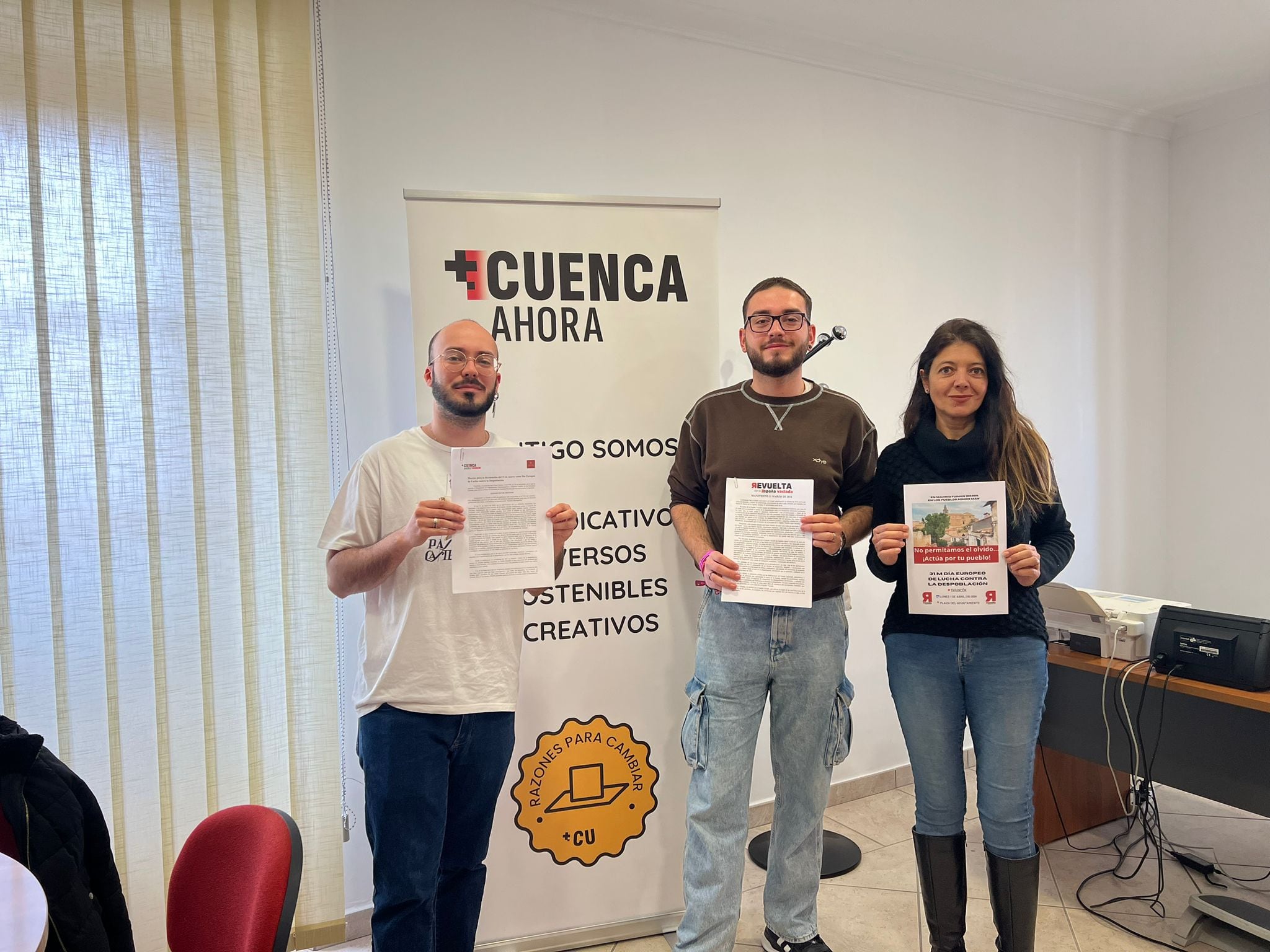 Rueda de prensa del grupo municipal Más Cuenca Ahora en el Ayuntamiento de Tarancón