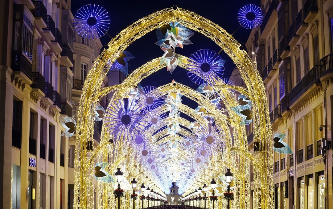 Inauguración de las luces navideñas en la céntrica calle Larios de Málaga.