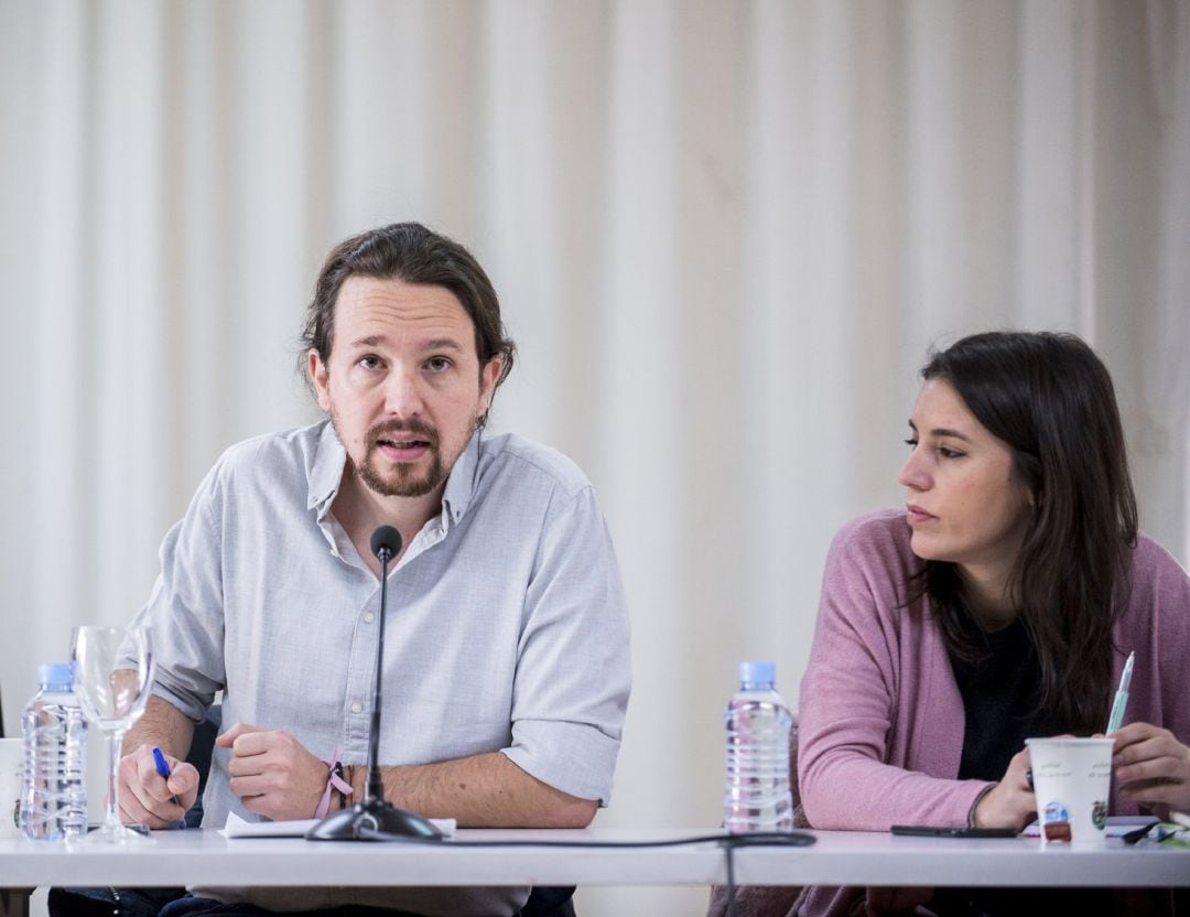 Pablo Iglesias,  Irene Montero y Pablo Echenique en el Consejo de Podemos