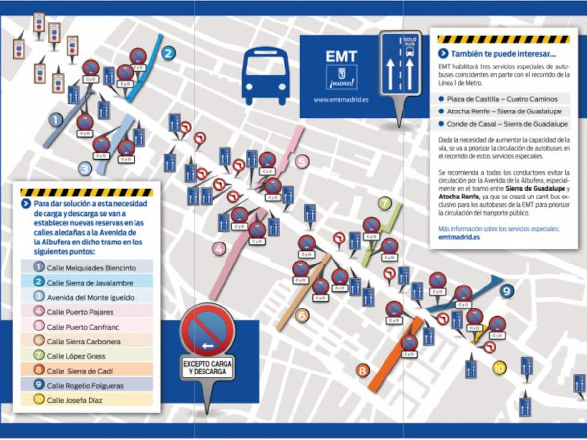 Habrá un carril bus en la avenida de la Albufera mientras duren las obras del Metro