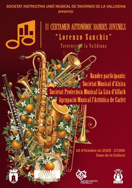 Cartel del II Certàmen Autonòmic de Bandes Juvenils de Tavernes de la Valldigna