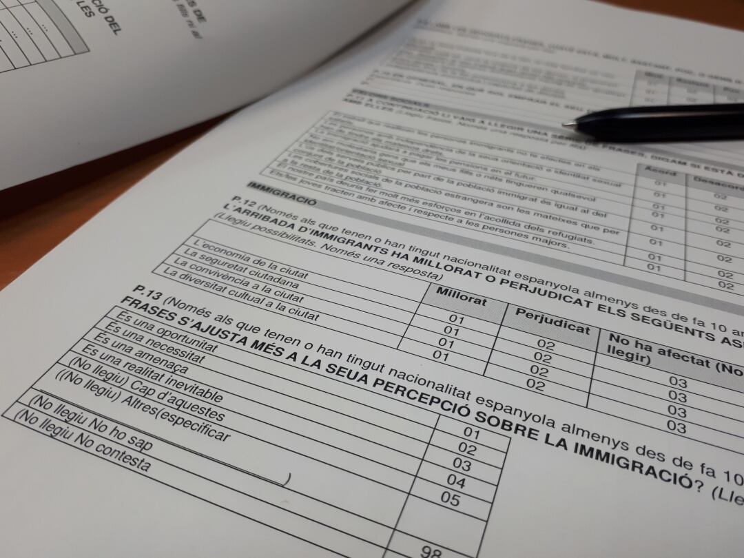 Cuestionario sobre el que se han extraído los resultados del barómetro