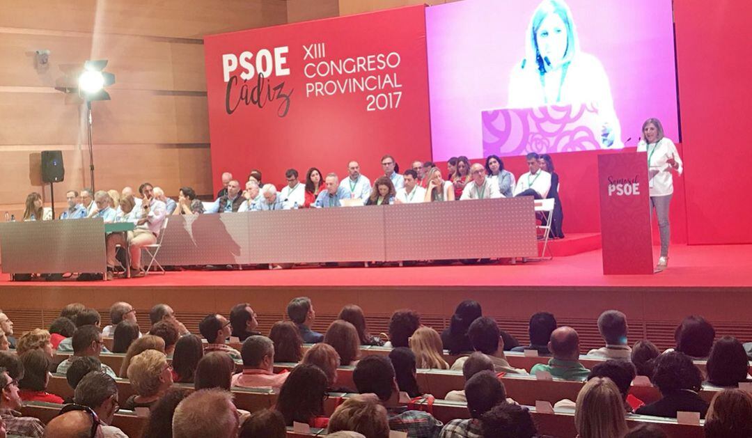 Momento del Congreso Provincial del PSOE de Cádiz en 2017