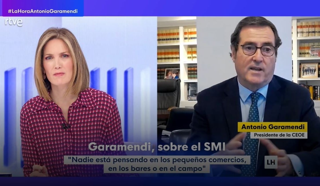 Silvia Intxaurrondo ha entrevista a Antonio Garamendi en &#039;La hora de La 1&#039;