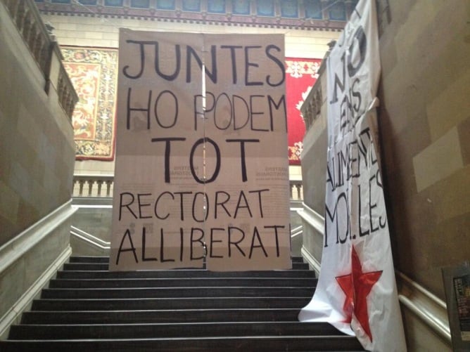 El rectorat de la Universitat de Barcelona, ocupat