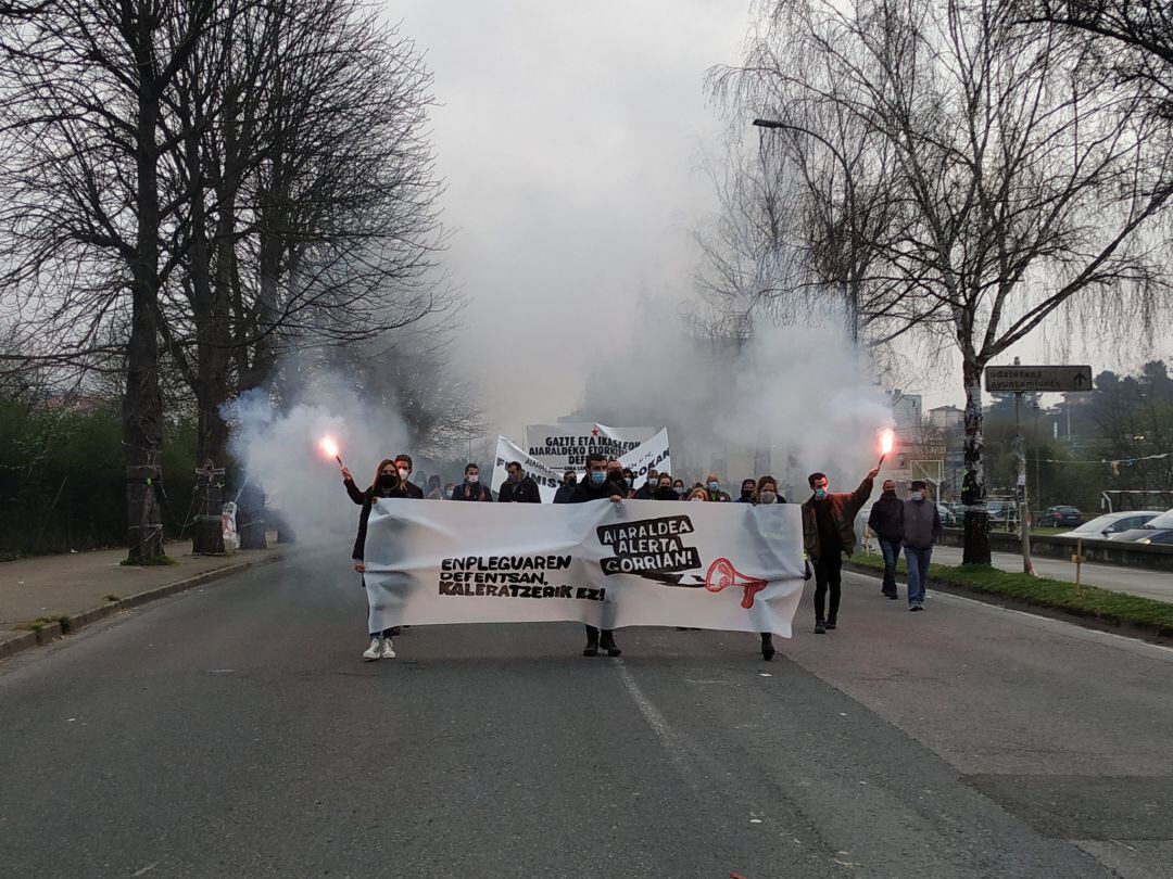 Trabajadores de Tubacex durante una protesta 