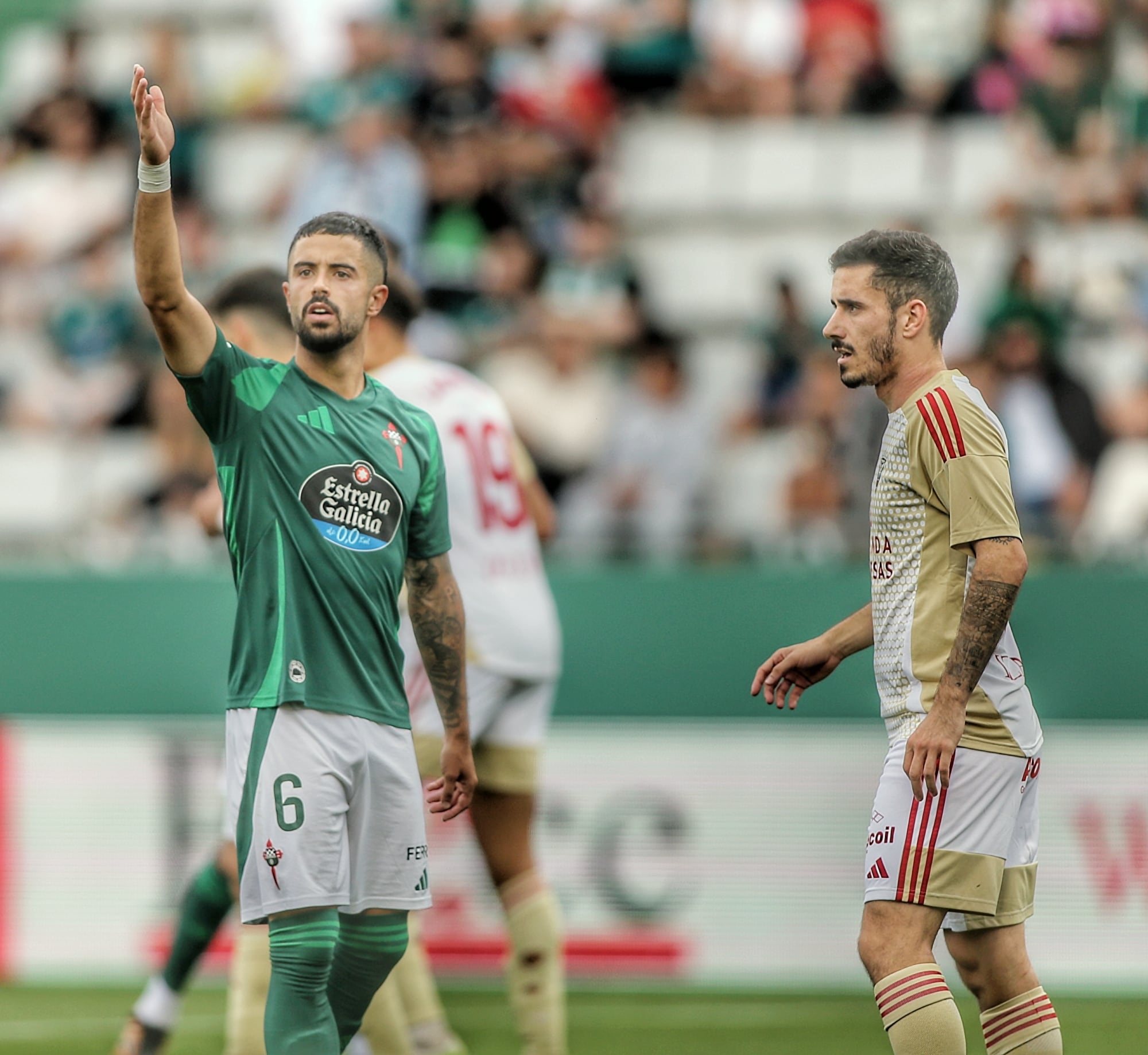 Álvaro Sanz, durante el Racing-Mirandés de A Malata (foto: Mero Barral / Cadena SER)