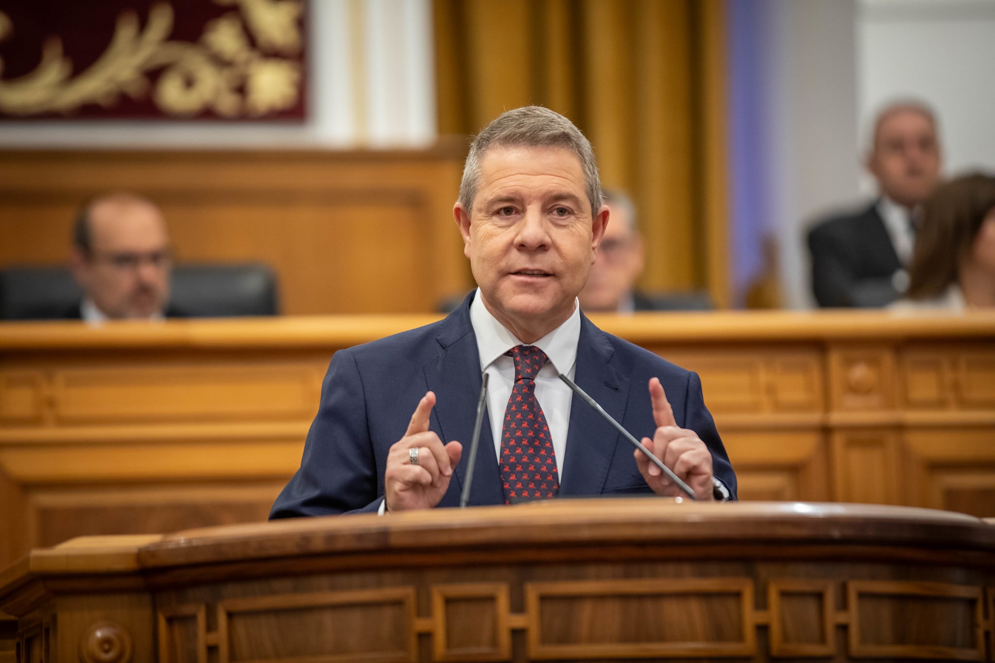 Emiliano García-Page, presidente de Castilla-La Mancha, durante el inicio del debate del Estado de la Región