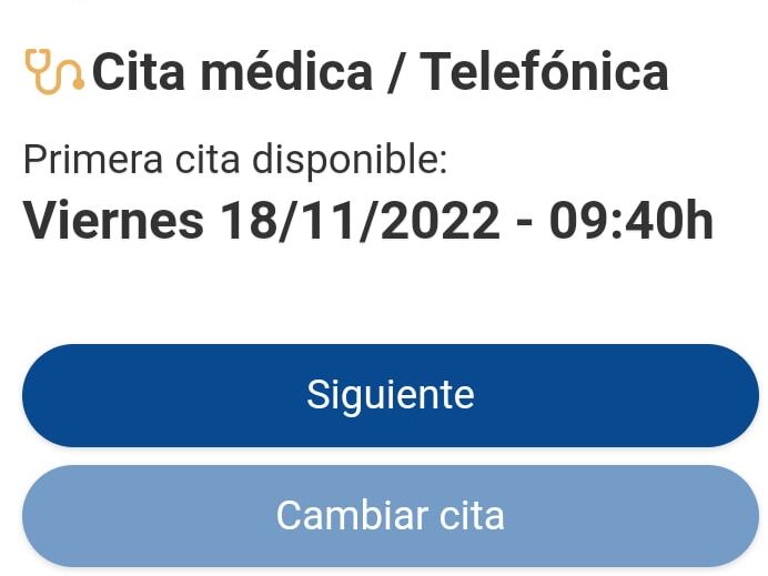 Cita médica en el Área III
