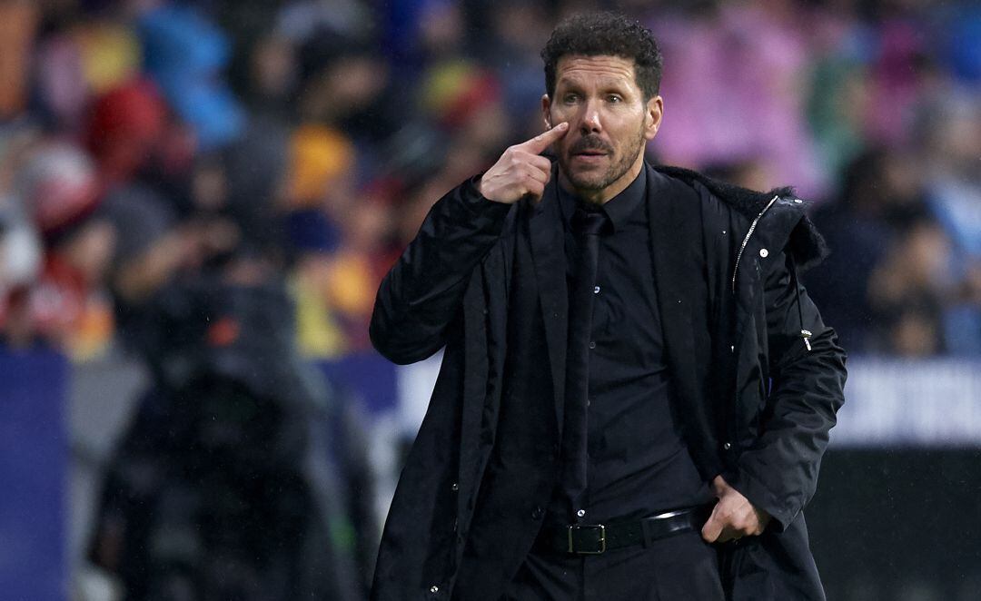 Simeone, en el partido del Atlético ante el FC Barcelona.