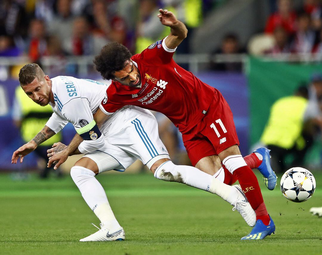 Momento de la lesión de Salah