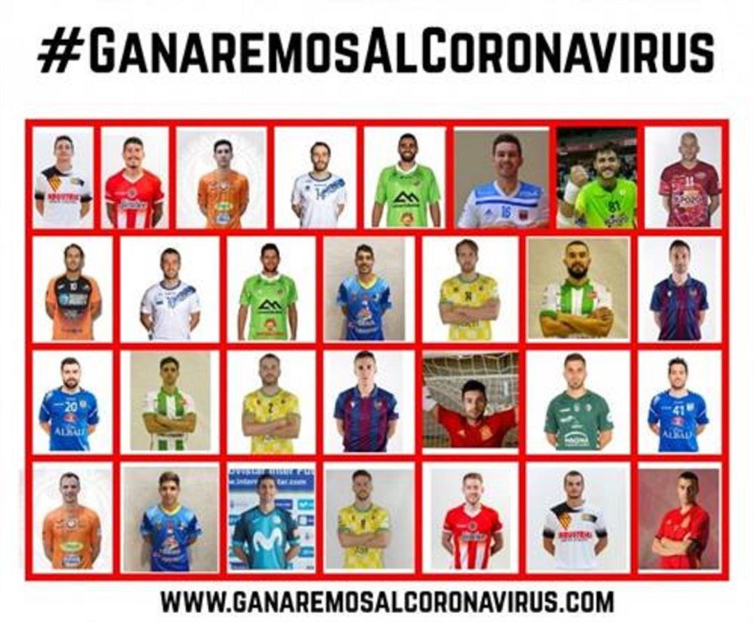 Los jugadores de fútbol sala se unen a la campaña #GanaremosAlCoronavirus.