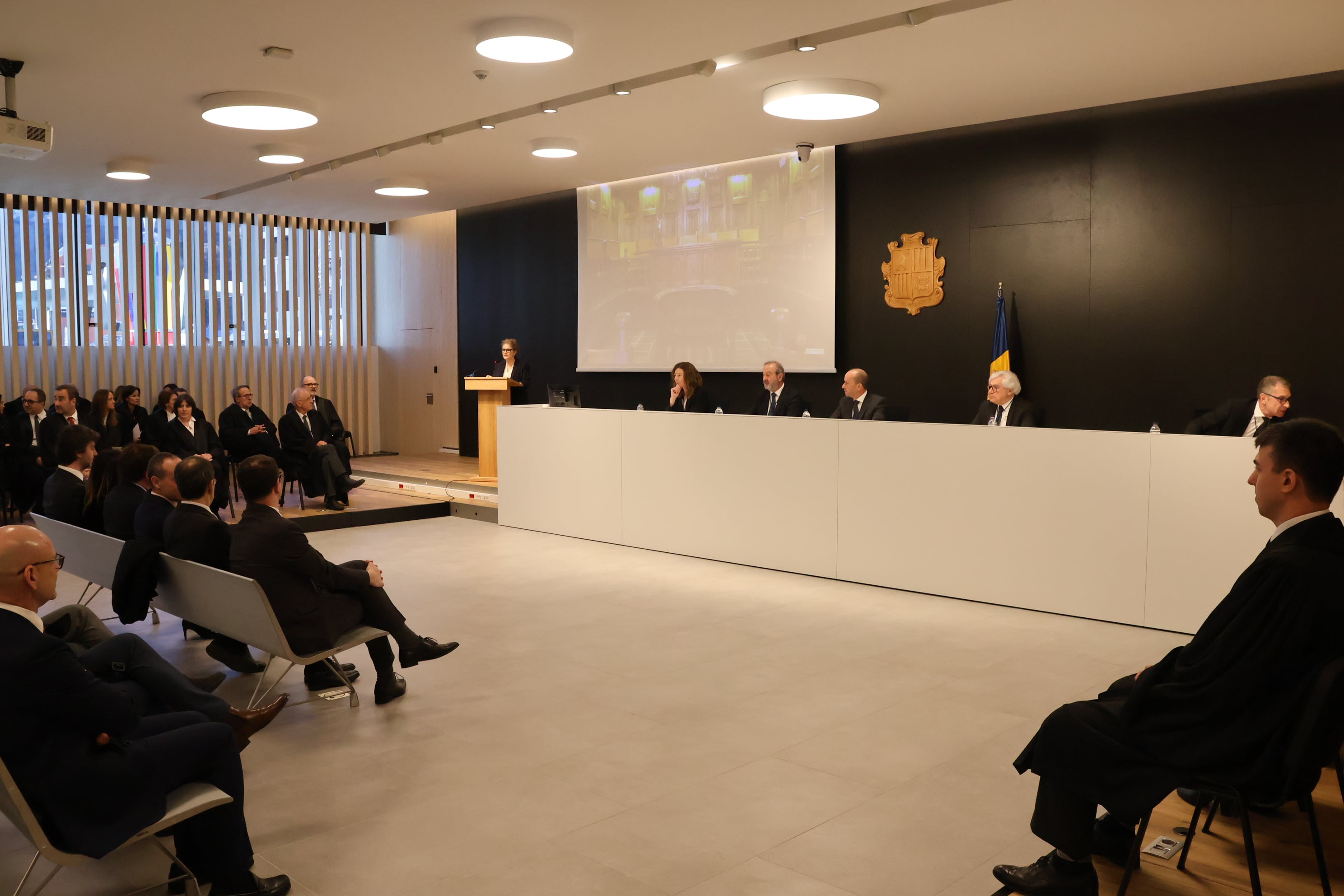 Un moment de l&#039;acte d&#039;obertura de l&#039;any judicial celebrat a la seu de la justícia.