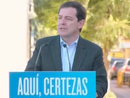 Alfonso Fernández Mañueco en el acto de precampaña en Venta de Baños