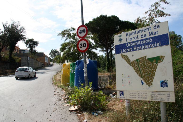 Entrada a una urbanització de Lloret