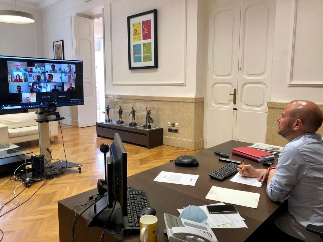 Reunión telemática de los alcaldes de la Safor con el presidente de la Diputació de Valencia 