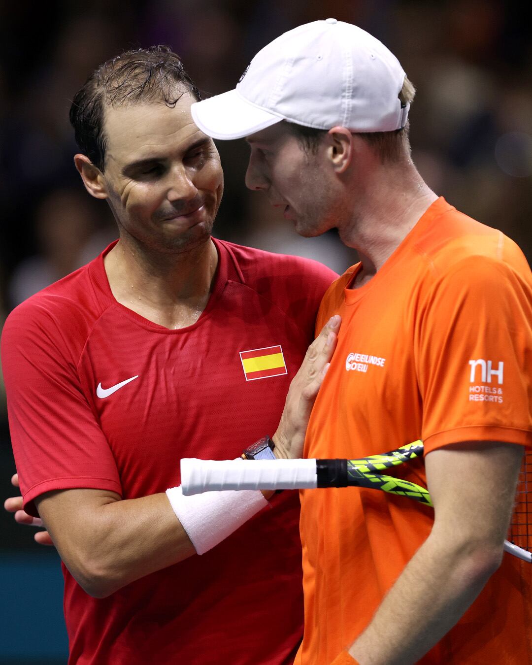 Rafa Nadal no pudo ganar el primer punto de la eliminatoria ante el jugador de Países Bajos Botic van de Zandschulp