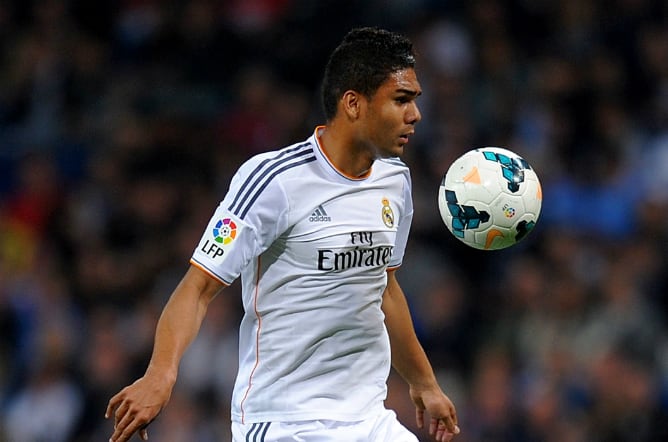 Casemiro, durante un encuentro con el Real Madrid