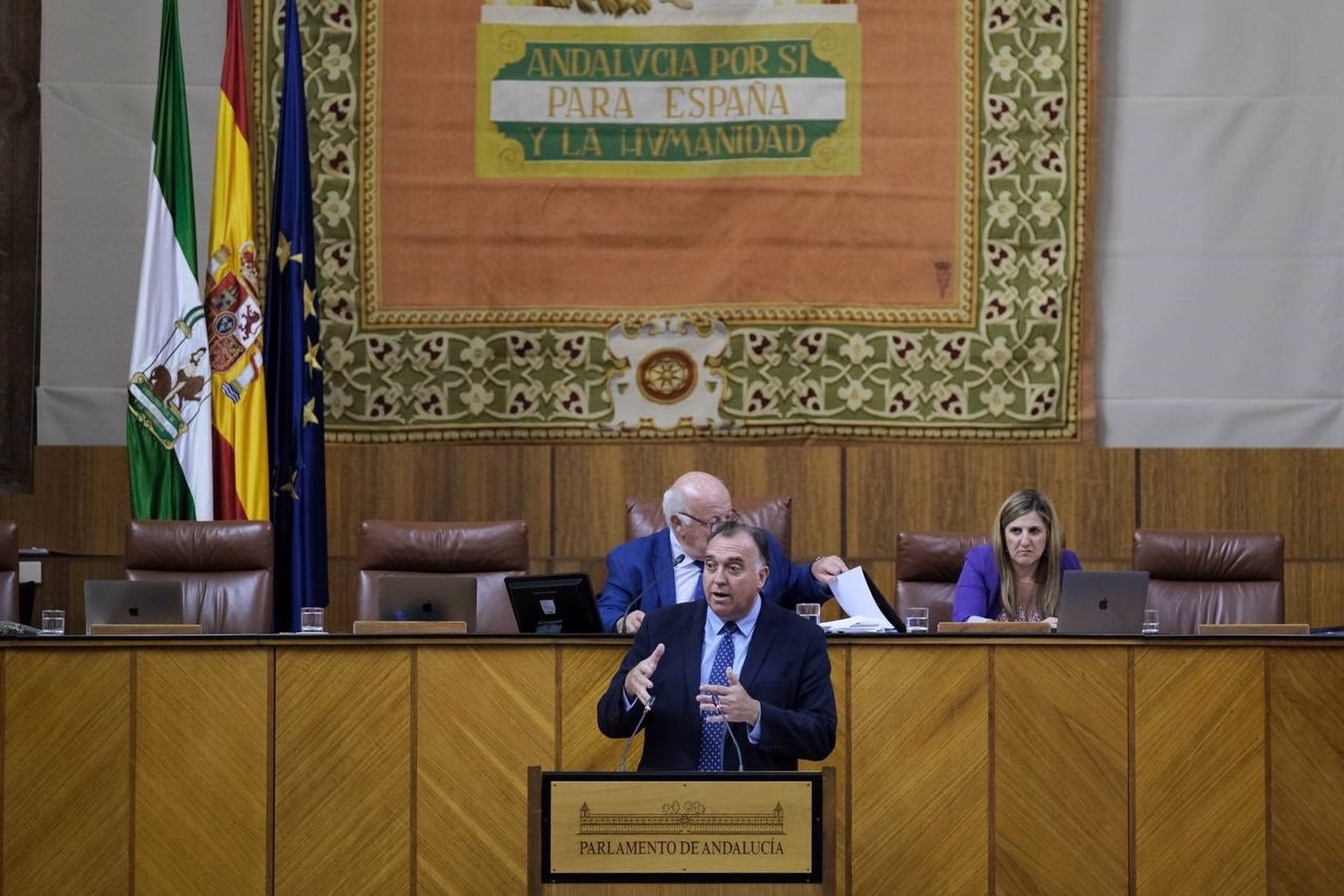 El consejero de Turismo, Arturo Bernal, este miércoles en el Pleno del Parlamento.