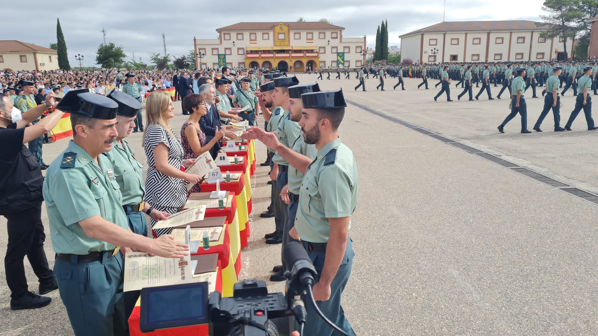 Entrega de diplomas en la Academia de Guardias Civiles de Baeza, con la presencia del ministro del Interior, Grande-Marlaska.