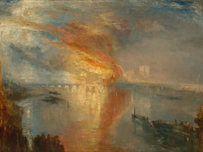 'El Incendio de las Cámaras de los Lores y los Comunes' de Turner