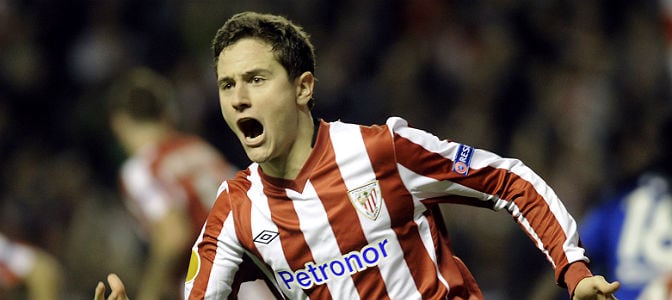 Ander Herrera celebra un gol con el Athletic