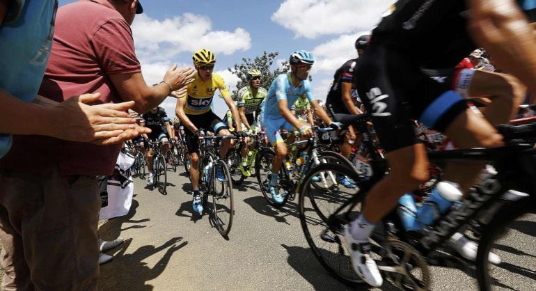 El británico Chris Froome, en la etapa con final en el muro de Bretaña.