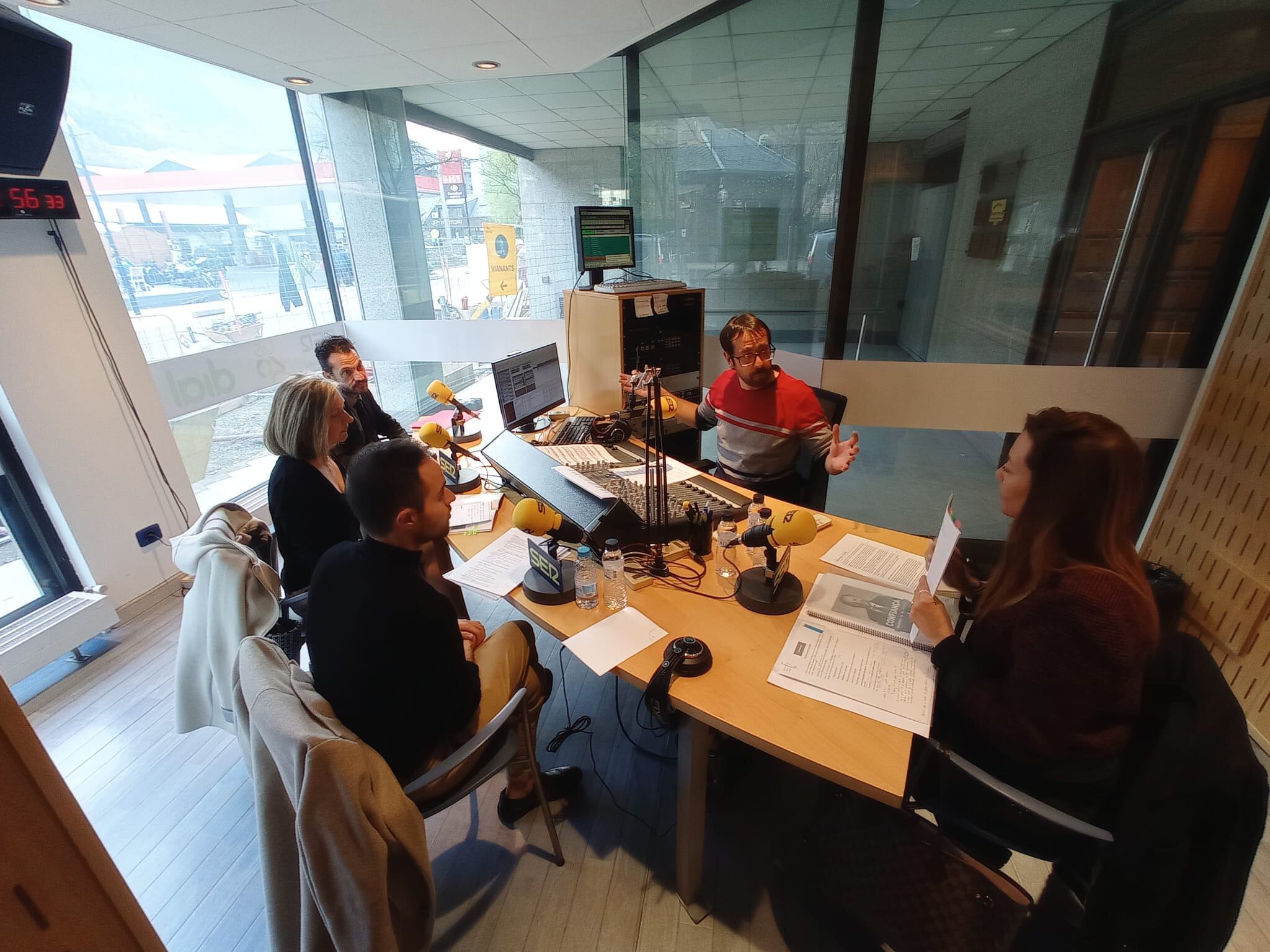 Alís, Aché, Ferreiro i Mas, durant el debat territorial de Sant Julià de Lòria a El Balcó de Ràdio Ser Principat d'Andorra.