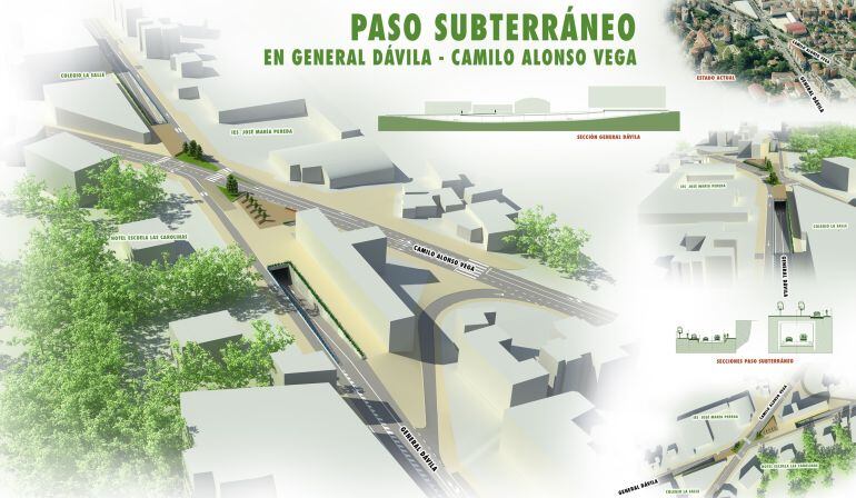 Infografía del proyecto de construcción del túnel que conectará General Dávila y Camilo Alonso Vega.