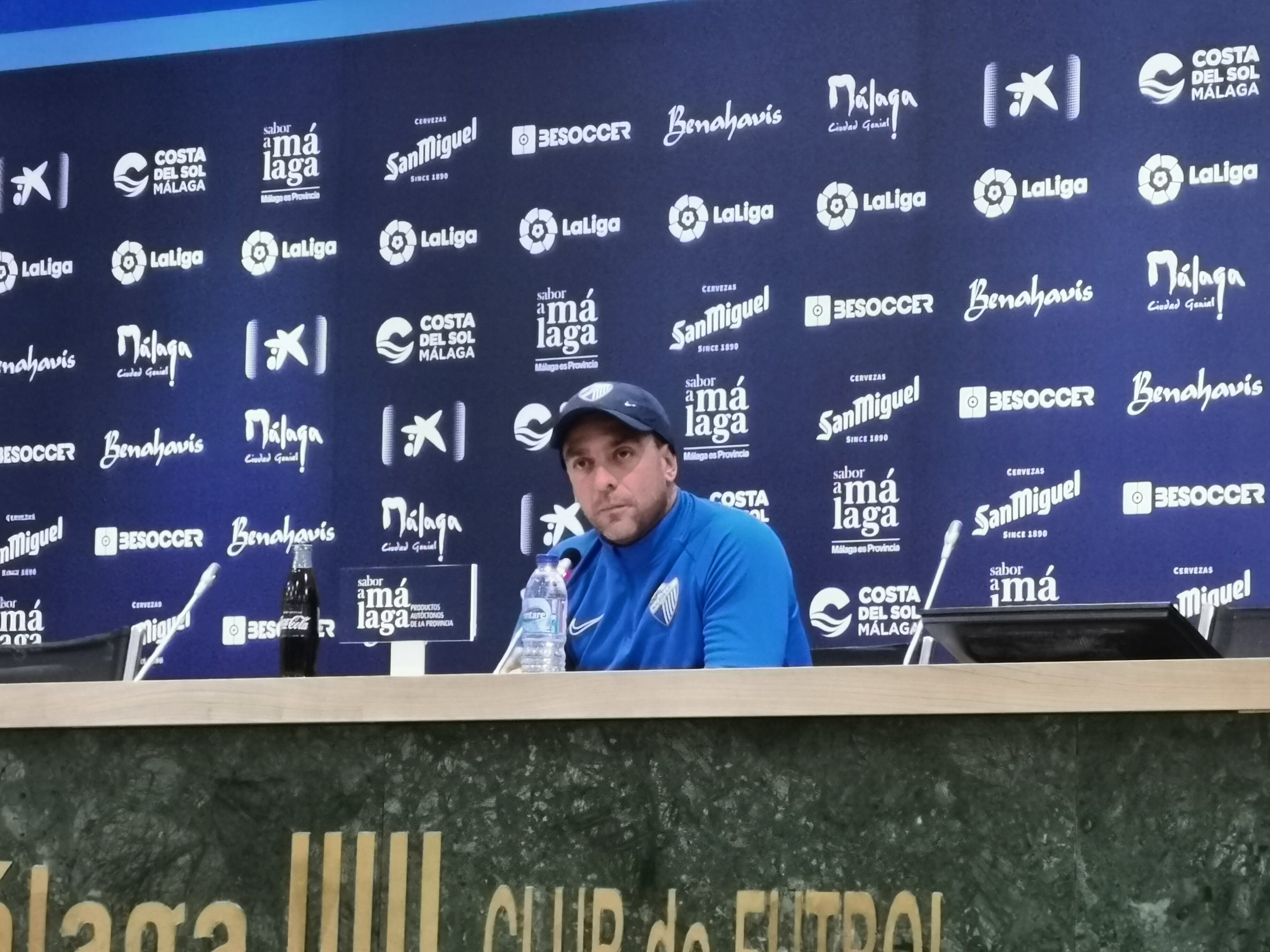 Pablo Guede, en la previa del partido del Málaga contra el Valladolid