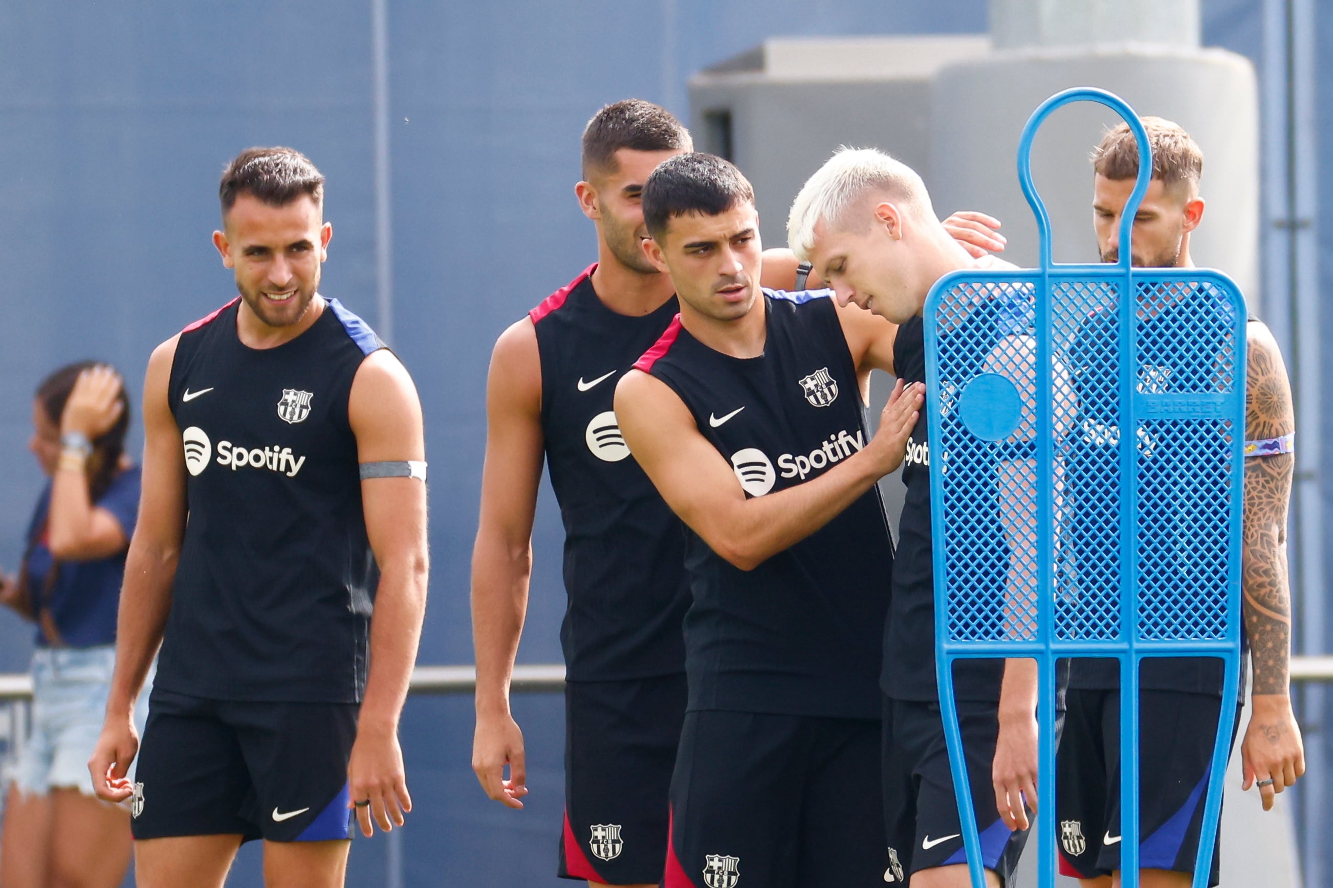 Jugadores del FC Barcelona durante un entrenamiento