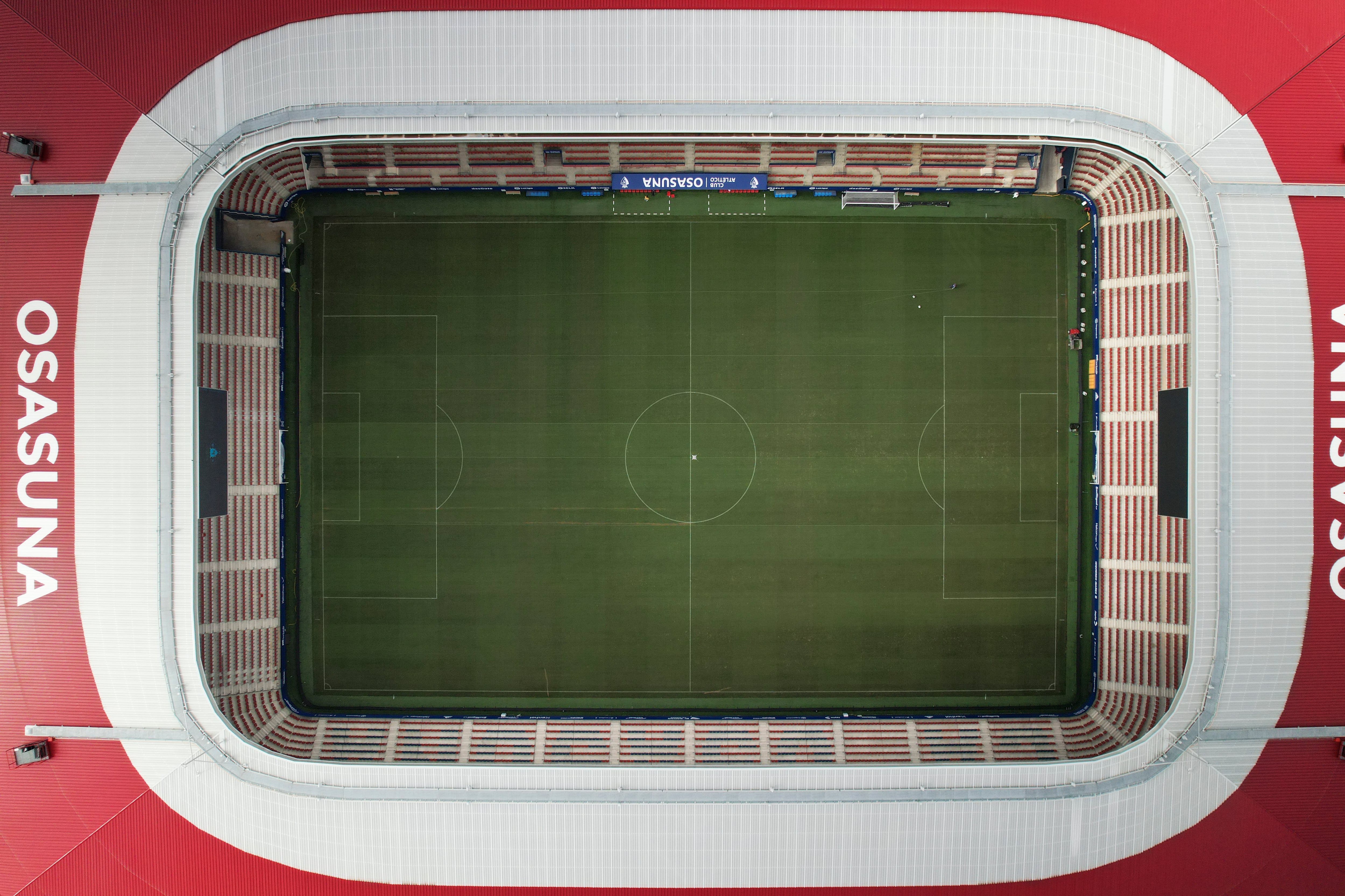 Imagen tomada desde un dron del Estadio de El Sadar