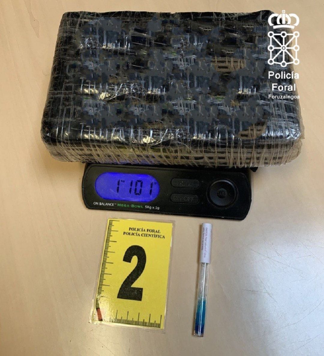 Policía Foral detiene en Pamplona a un hombre con un kilo de cocaína 