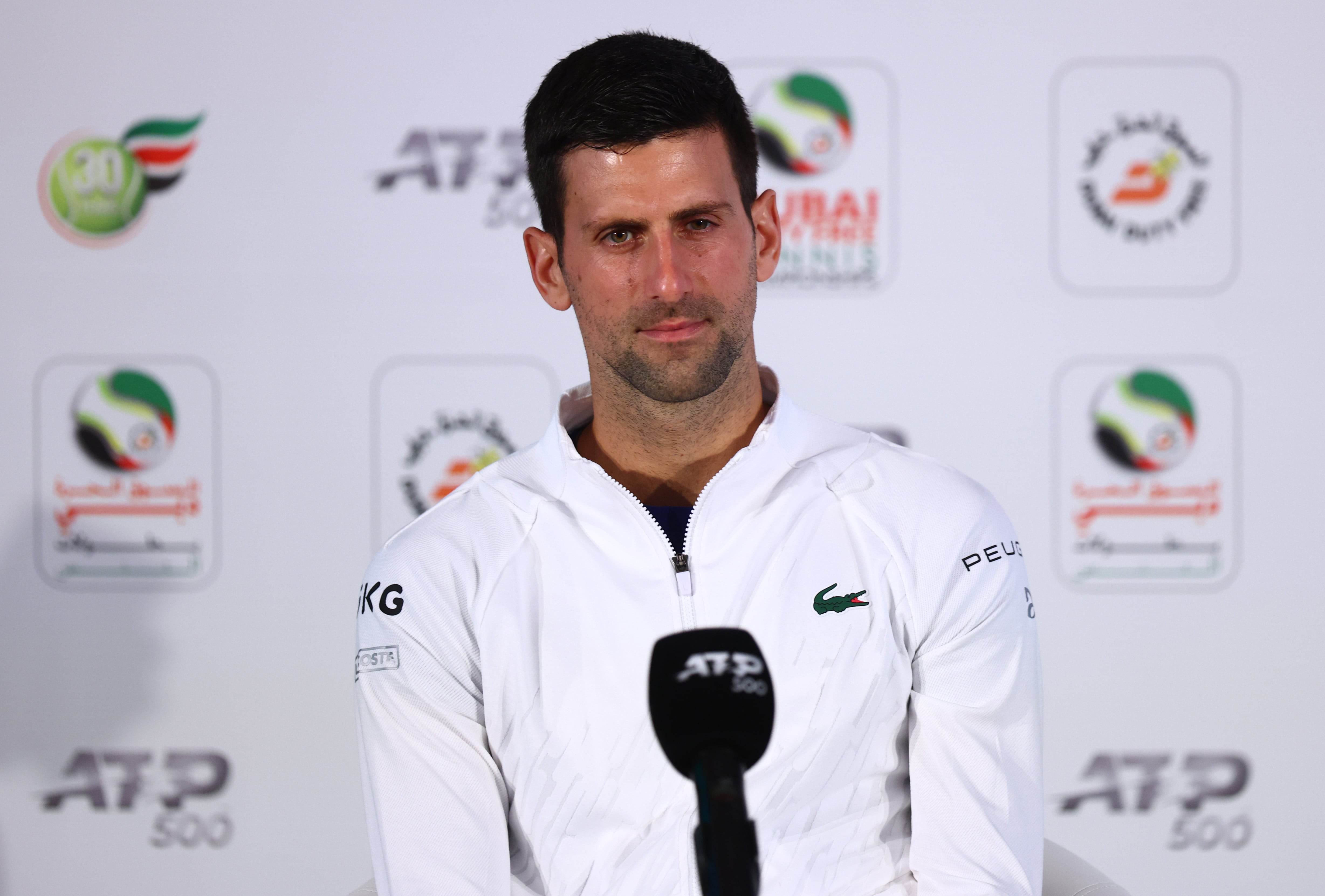 Novak Djokovic, en la rueda de prensa previa al ATP 500 de Dubái