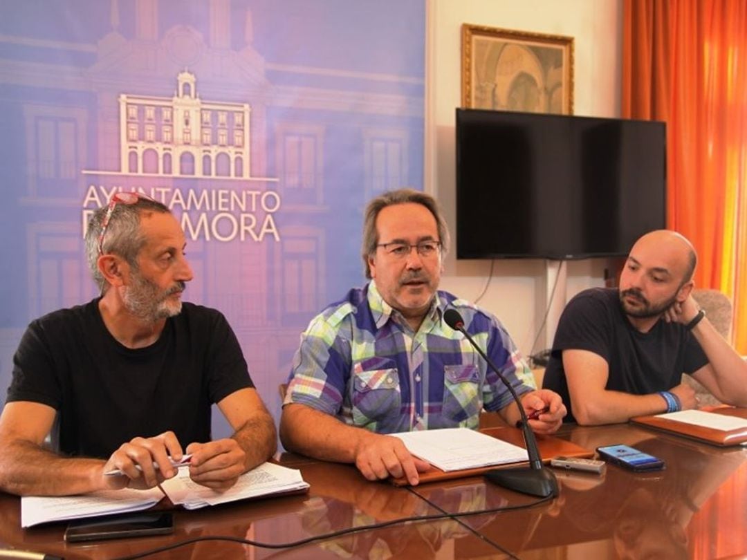 Romualdo Fernández, Francisco Guarido y Manuel Alexander Alonso en la rueda de prensa posterior a la Junta de Gobierno Local