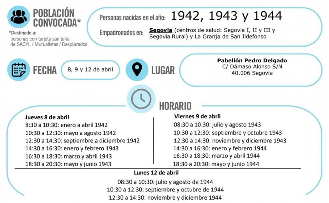Vacunación para los nacidos en 1942,1943 y 1944