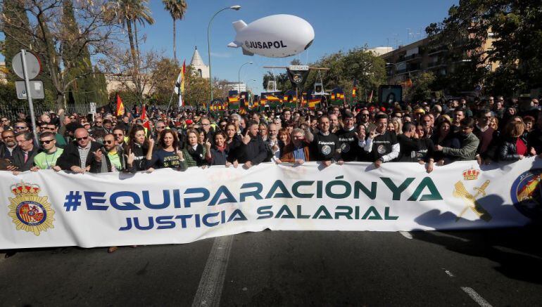 Imagen de una de las manifestaciones de Jusapol organizadas en los últimos meses