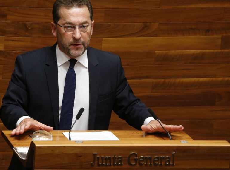 Genaro Alonso, durante una de sus intervenciones en la Junta General del Principado de Asturias