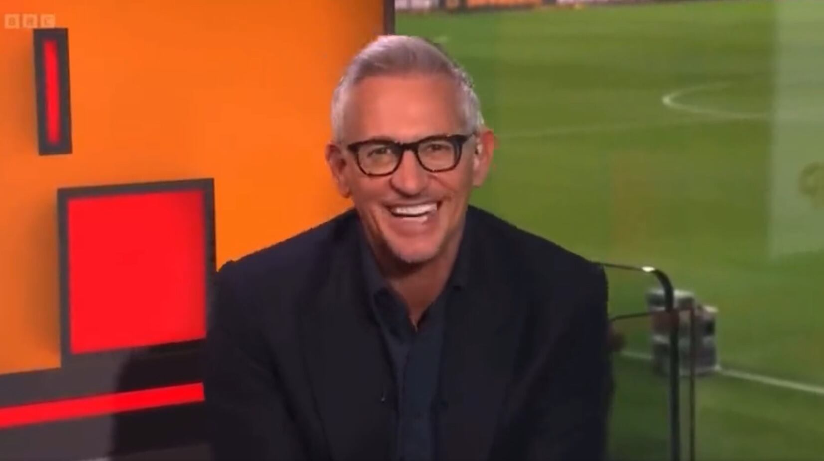 Gary Lineker en el momento que se escuchaban los gemidos en la BBC