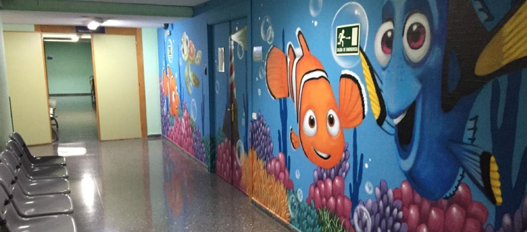 Así quedó una de las salas de espera infantiles del Hospital General