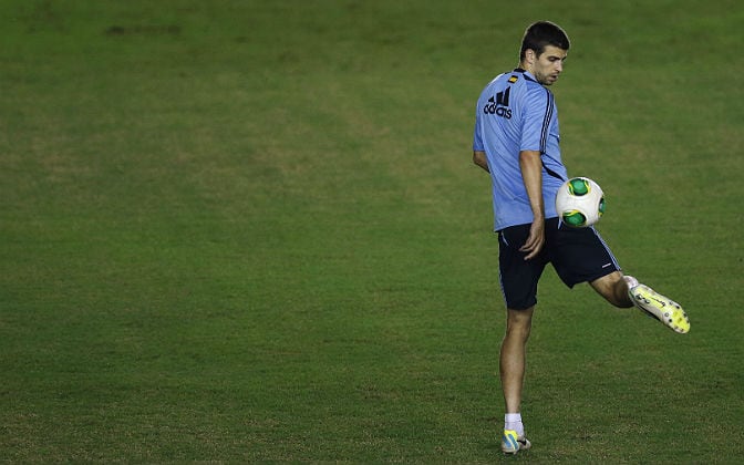 Piqué, durante un entrenamiento