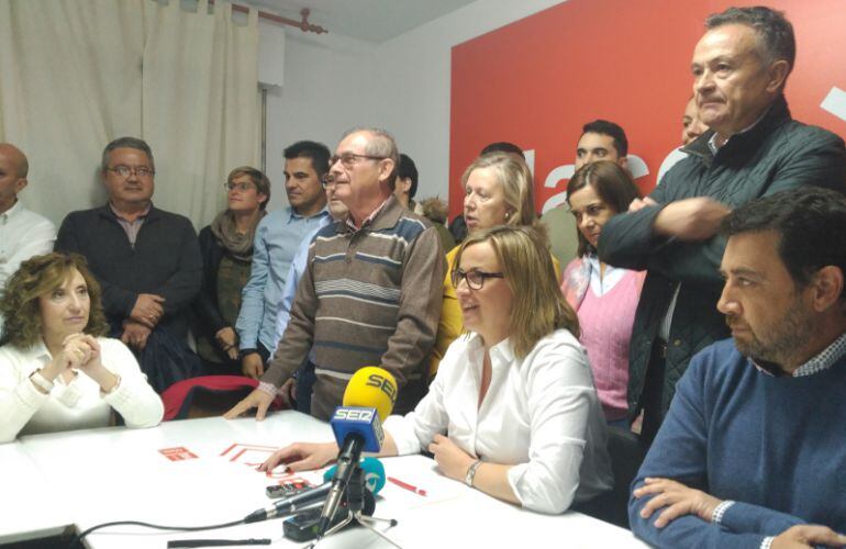 Blanca Martín durante la presentación de su candidatura a Secretaria General del PSOE de Plasencia
