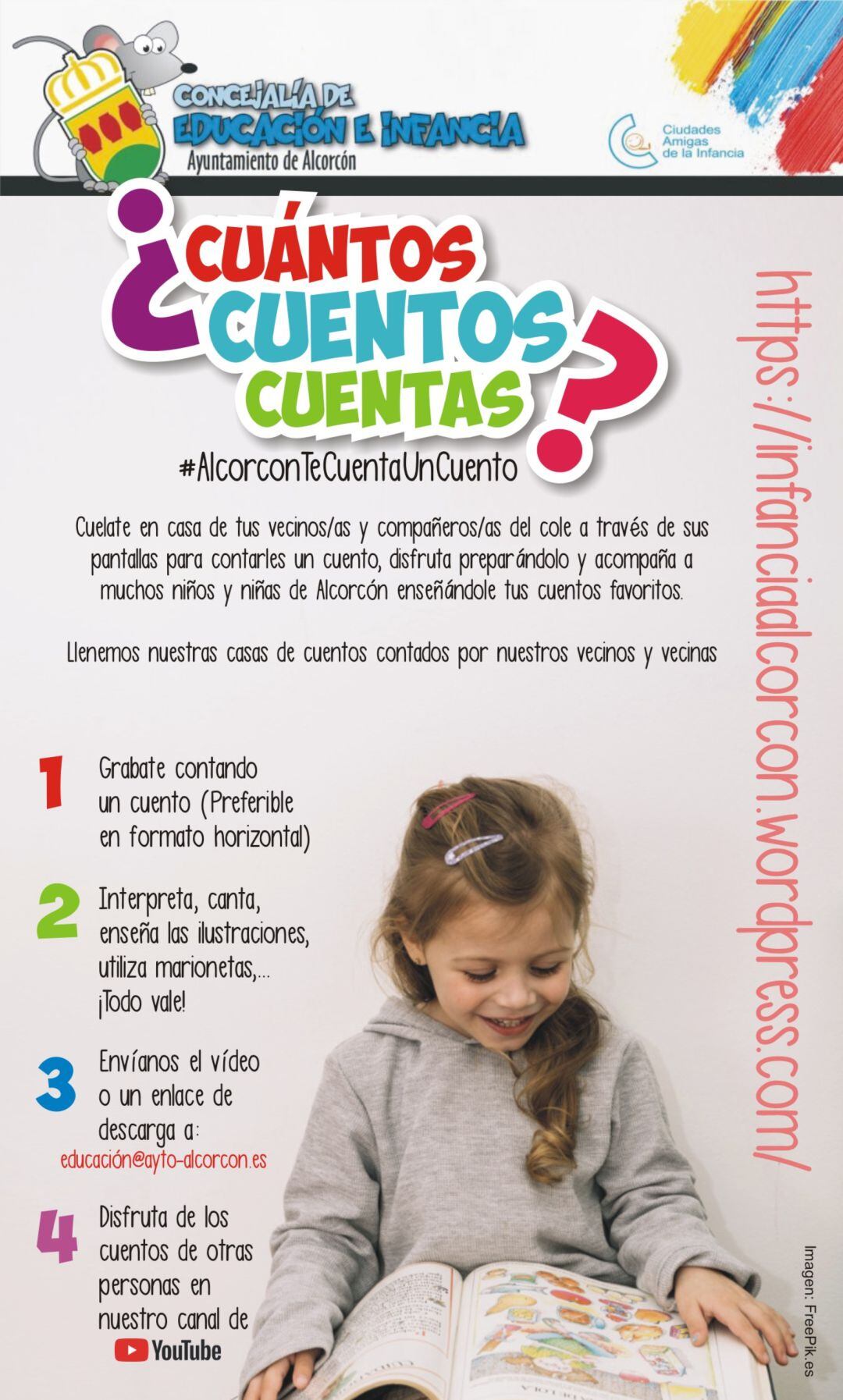 Cartel de la campaña #AlcorcónTeCuentaUnCuento