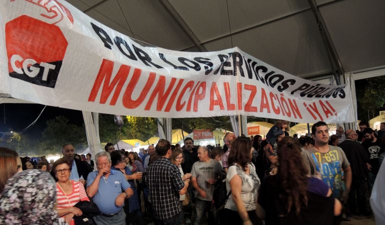 Los trabajadores han protestado estos días durante las fiestas de San Nicasio
