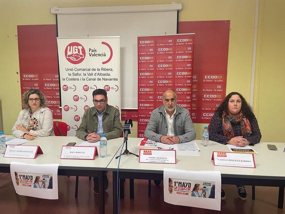 Representantes sindicales en la Safor