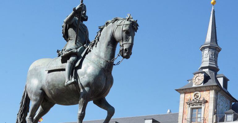 Estatua ecuestre de Felipe III en la plaza Mayor de Madrid